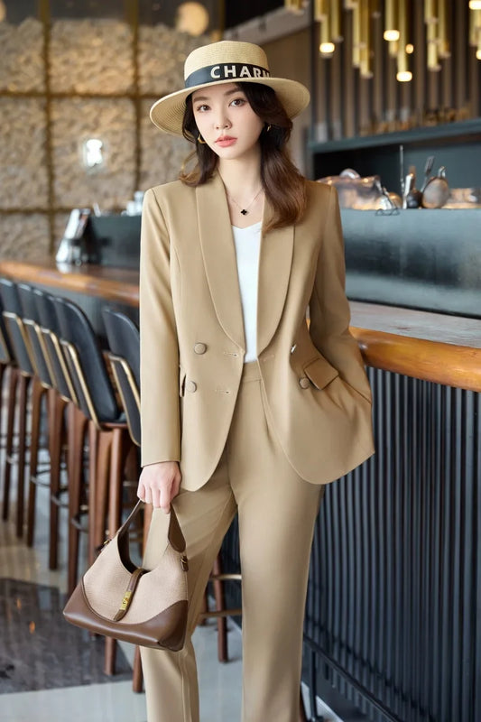 Fashionable high-quality two-piece suit for women trousers   suit jacket, 2025 autumn and winter new style