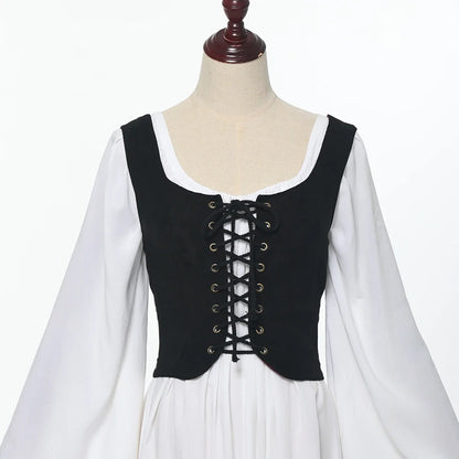 Pirate Corset Vest Steampunk Waistcoat Women Halloween Medieval Cosplay Tops