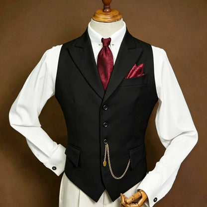 Men's Vest Single Breasted Lapel Waistcoat for Wedding, Business & Formal Occasions