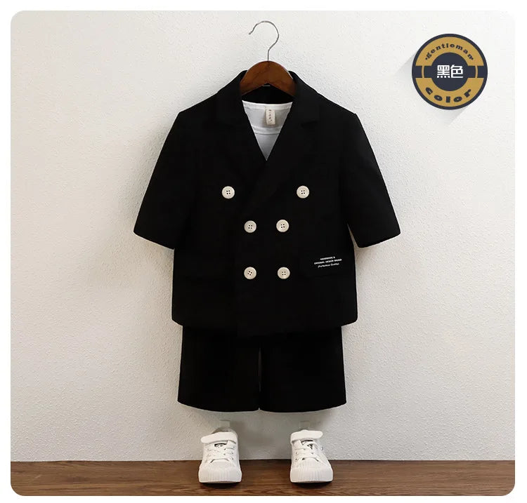Boys Green Summer Photography Suit Kids Formal Wedding Dress Baby Birthday Dress Children's Day Performance Ceremony Costume