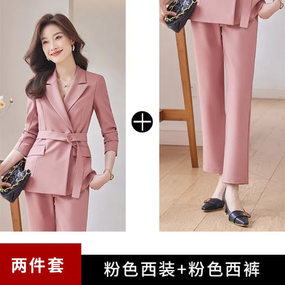 Professional Long-Sleeved Trouser Suits for Women, Fashionable Trousers, High Quality, Show, Elegant, New, Autumn and Winter