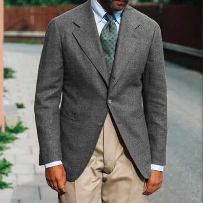 Men's Wool Blazer Single Breasted Slim Fit for Wedding Office and Party Wear