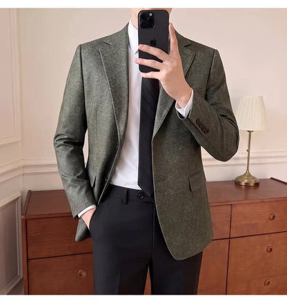 Men's Smart Casual Blazer Single Breasted Slim Fit Full Sleeve Business Formal Jacket