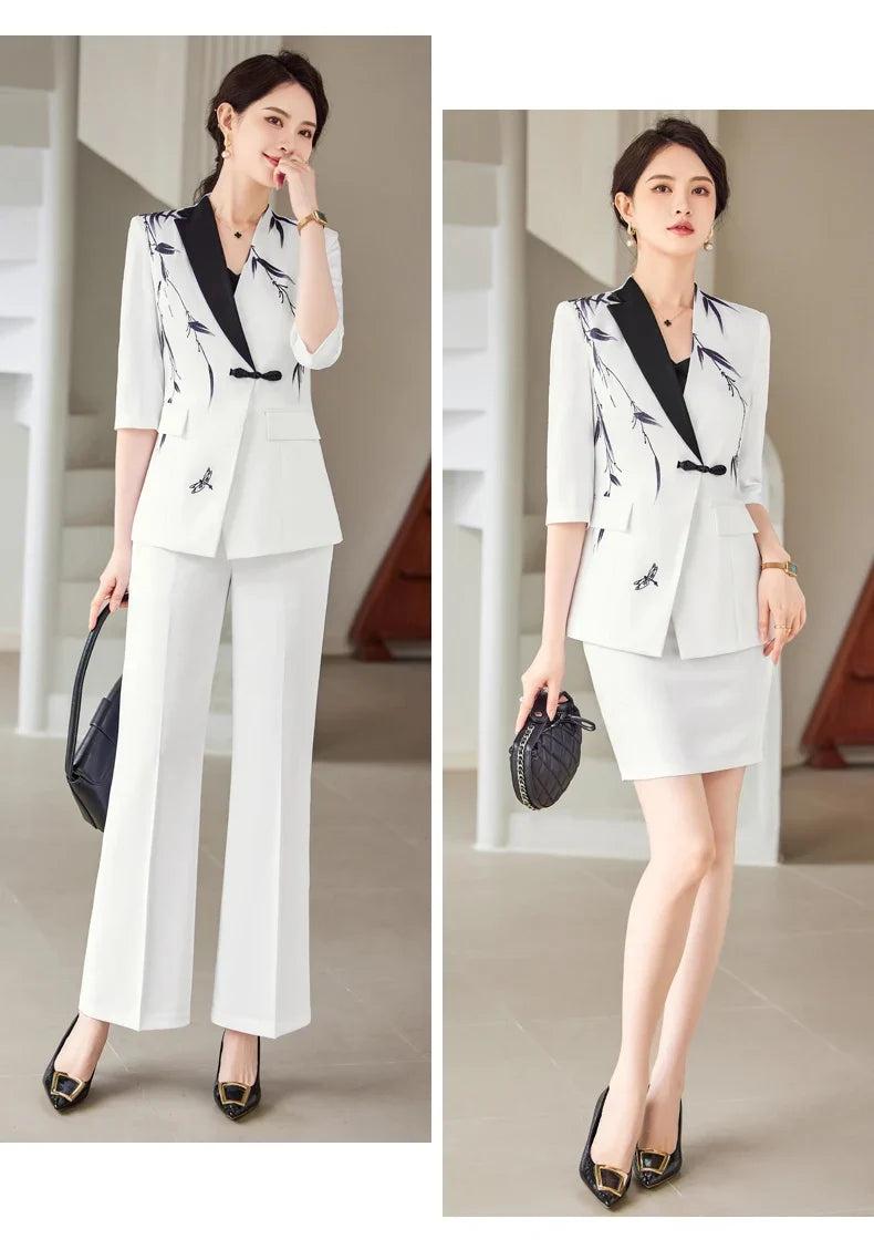 Mid-Sleeve Suit, Pants, Elegant Temperament, Most Unique, Spring and Summer, 2024 New