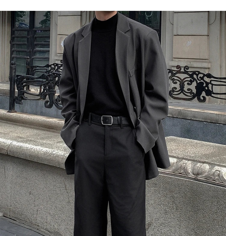 Blazers Men Casual Loose Suit Jackets Male Korean Leisure Daily Streetwear All-match Simple Suit-tops  blazer mascullino
