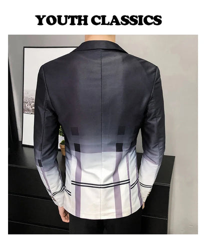 Men's Blazer Suit Jacket 2025 Spring New Fashion Korean Slim Suit Jacket Social Prom Dress Jacket Men's High Quality Clothing