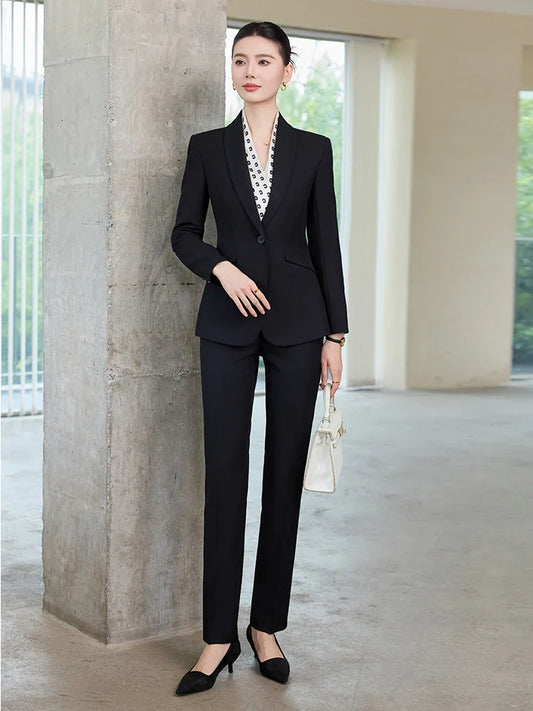 Fashion professional women's two-piece pants+suit jacket, exquisite and elegant, new for autumn and winter 2025