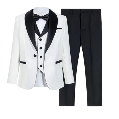 Homecoming Suit for Boys Wedding Guest Kids Formal Tuxedo 5 Pieces Complete Size 3-14T SHIP TODAY Communion Ring Bearer Suits