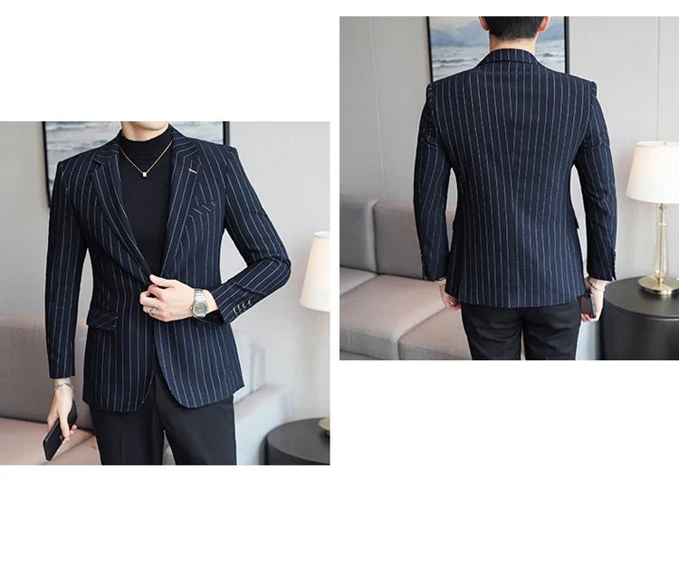 2024 Slim Fit Men's Wedding Casual Suit High-End All-in-One Handsome Two Button Fashion Boutique Single West Coat S-5XL