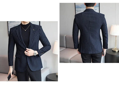 2024 Slim Fit Men's Wedding Casual Suit High-End All-in-One Handsome Two Button Fashion Boutique Single West Coat S-5XL