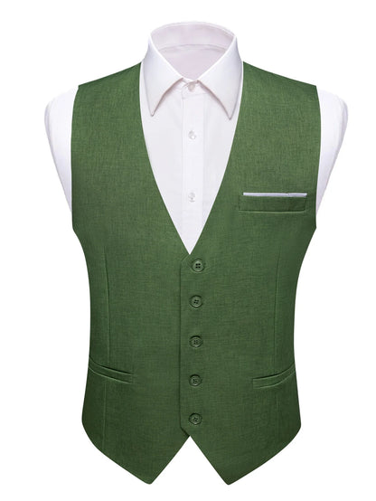 Men's Satin Formal Vest – Multi-Color Wedding & Business Waistcoat for Men
