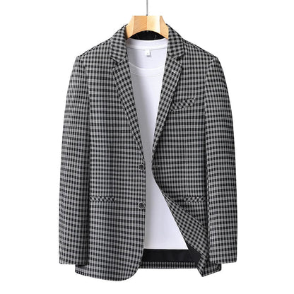 New High-End Soft Comfortable Men's Blazer Slim Fit Fashion Jacket For Young Men Daily Casual Home Wear Outerwear