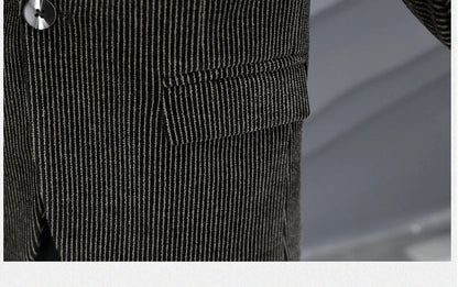 Blazer Autumn/Winter Golden Sable Velvet and Cotton Thickened Thermal Small Suit Fashion Business Men's Slim Blazer