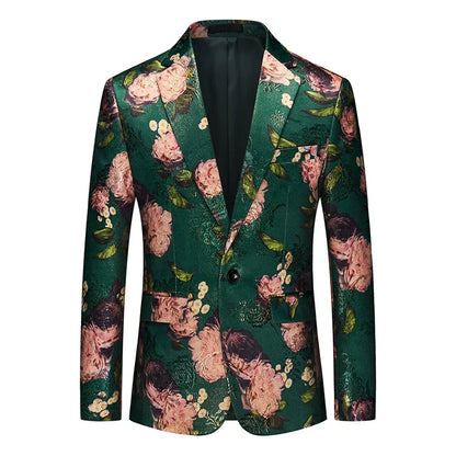 Men's Jacquard Slim Fit Blazer – Formal Wedding & Party Tuxedo Jacket