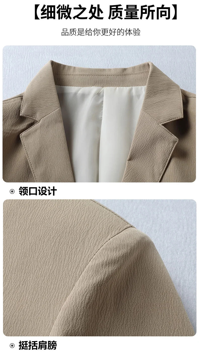 2026 Spring/Summer New High-End Suit Jacket Men's Lightweight Soft and Breathable Fashion Business Casual Jacket Top