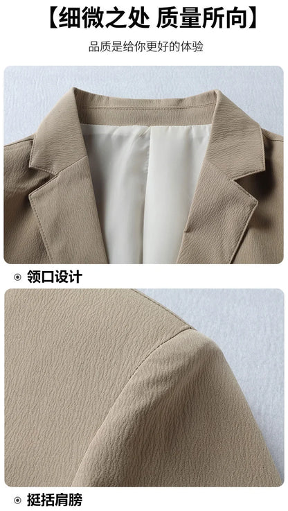 2026 Spring/Summer New High-End Suit Jacket Men's Lightweight Soft and Breathable Fashion Business Casual Jacket Top