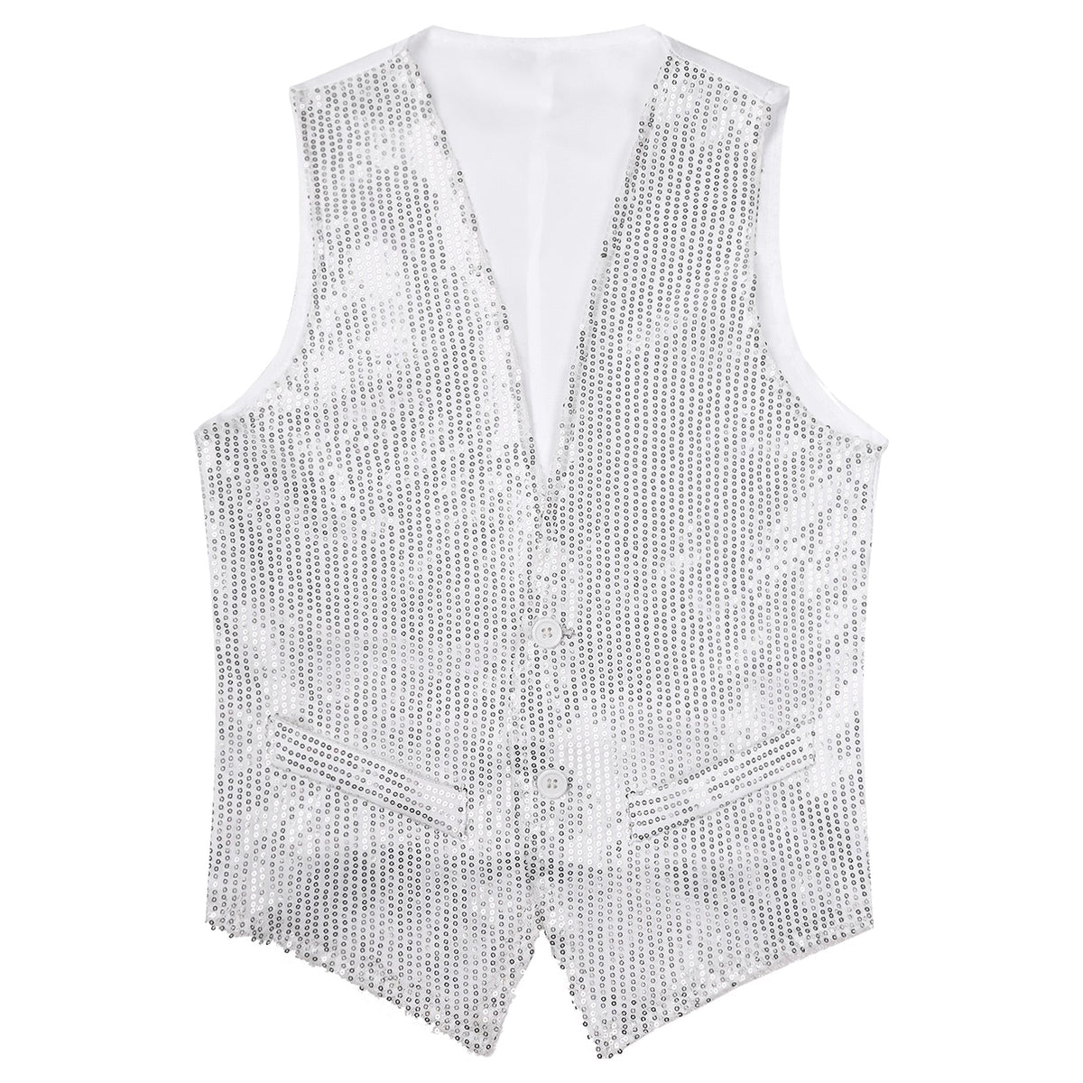 Fashion Women Sleeveless Vests Glittery Sequins Vest Music Festival Clubwear Waistcoat for Jazz Dancing Party Club Costumes