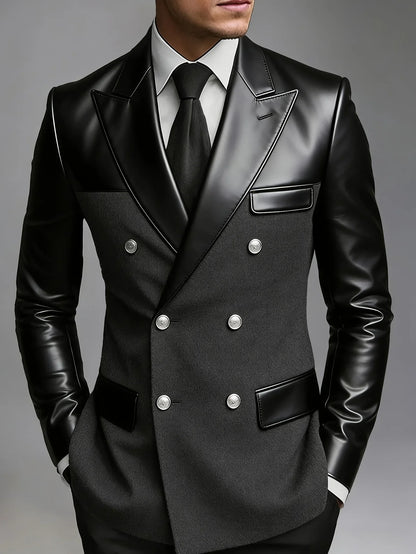 Men's Business Blazer Solid Color British Style Professional Work Groom Wedding Dress High Quality Slim Fit Man Blazer Jacket