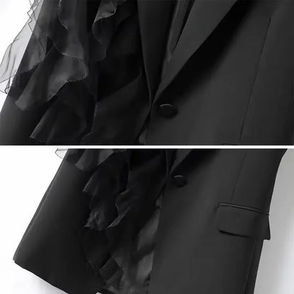 Women's Suit Vest Jacket With Lining 2026 Summer Korean Black Loose Casual Sleeveless Ladies Vest  Splicing Lady Suit Waistcoat