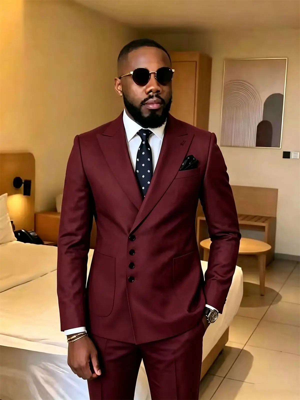 Slim Fit Men's Suits Single Breasted 2 Piece Jacket Pants Sets Wedding Formal Business Dinner Tuxedo High Quality Male Clothing