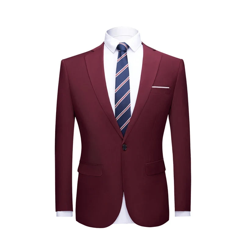 Men's Suit Jacket Slim Fit Single Breasted Multi-Color Formal Blazer