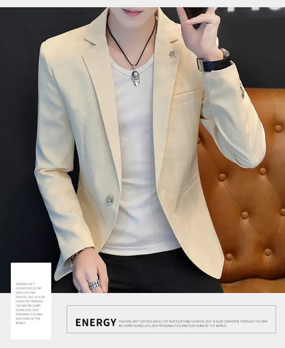 Blazer: Outdoor Fashion, Business-style, Gentleman's Wedding Host, Campus Casual, Relaxed, Korean-style, Youthful Men's Blazer
