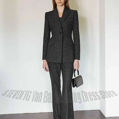 Customized Women's Suit Two Pieces Peaked Lapel Classic Outfit Single Breasted Sophisticated High Quality Two Pieces Set