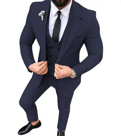 White Men Suits Groom Suit Formal Male Suits for Wedding Best Man Slim Fit Groom Tuxedos For Men (Jacket+Vest+Pants) Terno