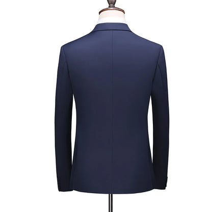 Men's Double Breasted Blazer – Slim Fit Solid Color Formal Jacket for Weddings & Office