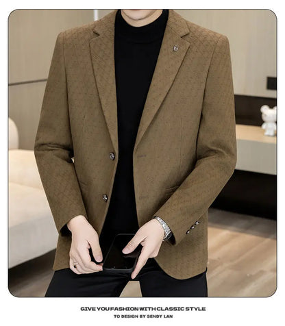 High-Quality Fashionable Autumn Winter New Design Casual Men's Suit Jacket Trendy Versatile Outerwear for Business And Casual We