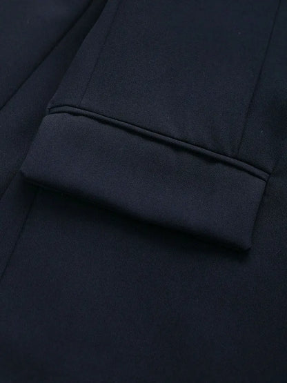 Women's Solid Color Blazer Coat Long Sleeve Front Button Office Wear Casual Chic Outerwear Top