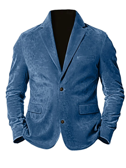 Men's Faux Suede Jackets Casual Retro Formal Coats for Men Fashion Slim Fit Jacket Comfortable Commuter Clothing