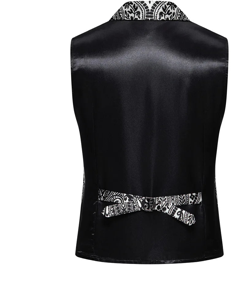 Men's Suit Vest Jacquard Smart Casual Single Breasted Slim Fit Waistcoat