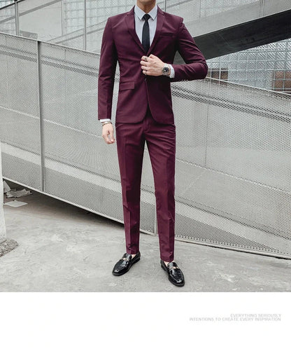 Men's Single Breasted Slim Fit Suit – Smart Casual Business Suit for Men | Wedding, Work & Formal Occasions | Plus Sizes S–6XL