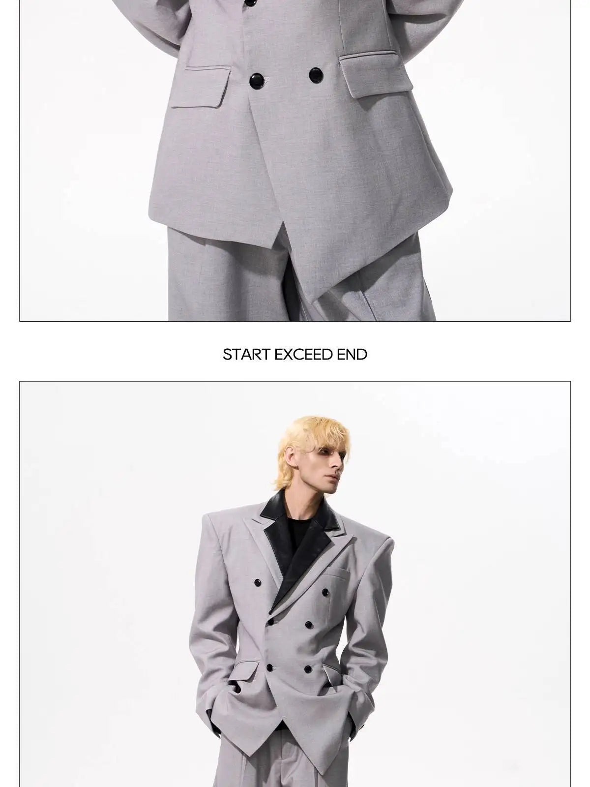 Luxury Social Clothes Men's Fashion Detachable Leather Neck Design Blazer Coat Men's 2025 Double Breasted Jacket JY4350