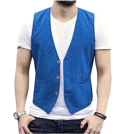 Men's Linen Vest – Slim Fit Smart Casual Waistcoat for All Seasons