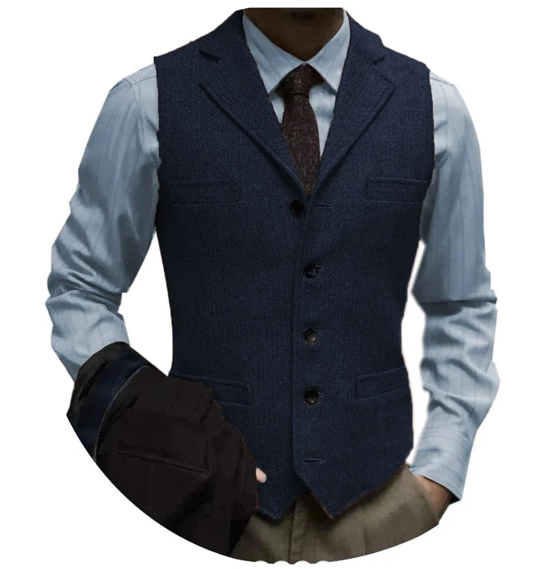 Men's Suit Vest – Single Breasted Slim Fit Waistcoat for Weddings & Smart Casual Wear