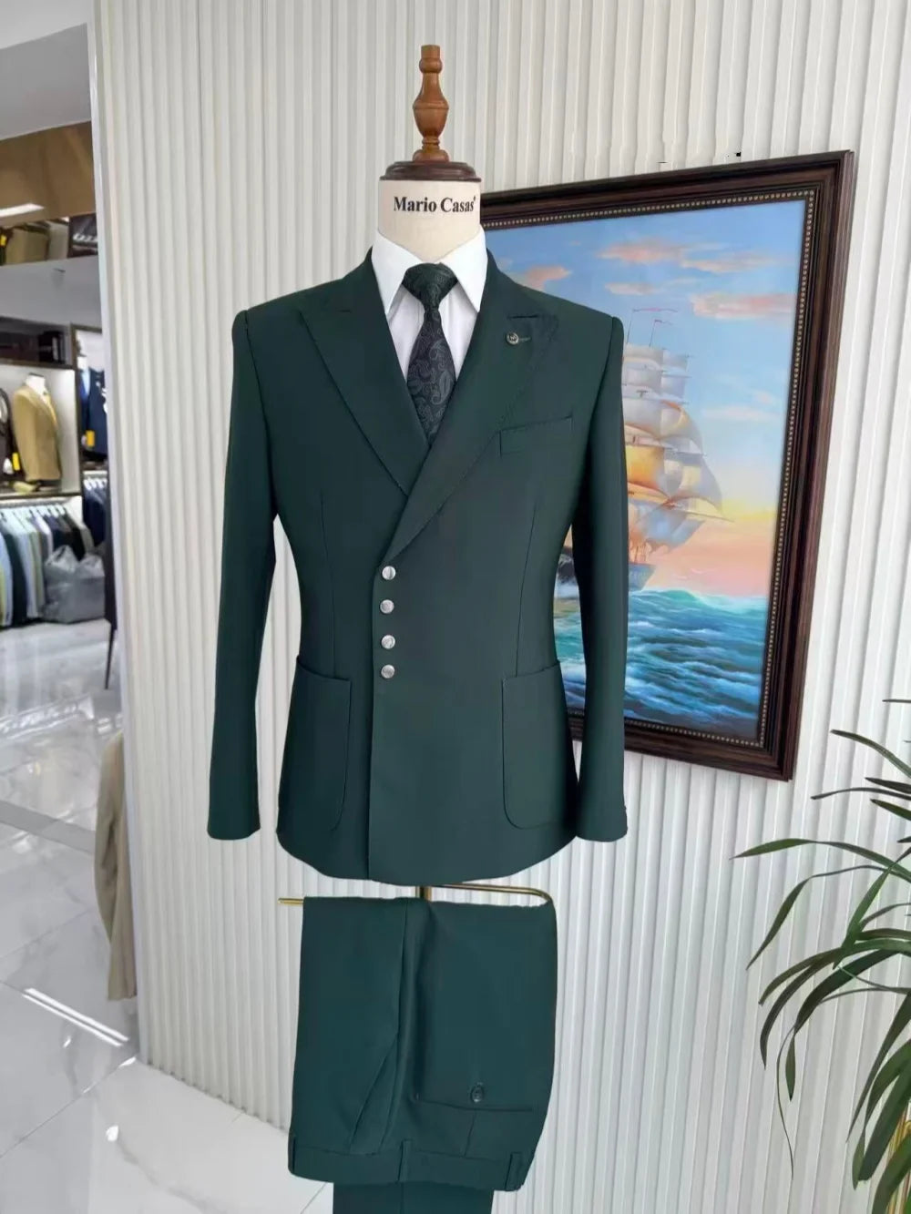 High Quality Man Slim Fit Suits 2 Pieces Business Party Wear Handsome Classy Men's Suit Set Wedding Groom Sets Dancing Wear