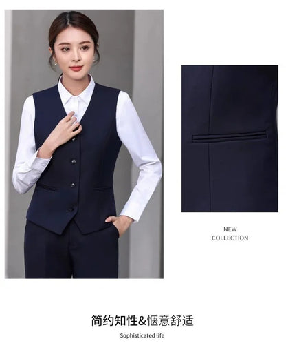 Korean 2026 Spring New Women's Blazer High End Casual Vest Waistcoat Female Professional Vest V-neck Sleeveless Short Jacket