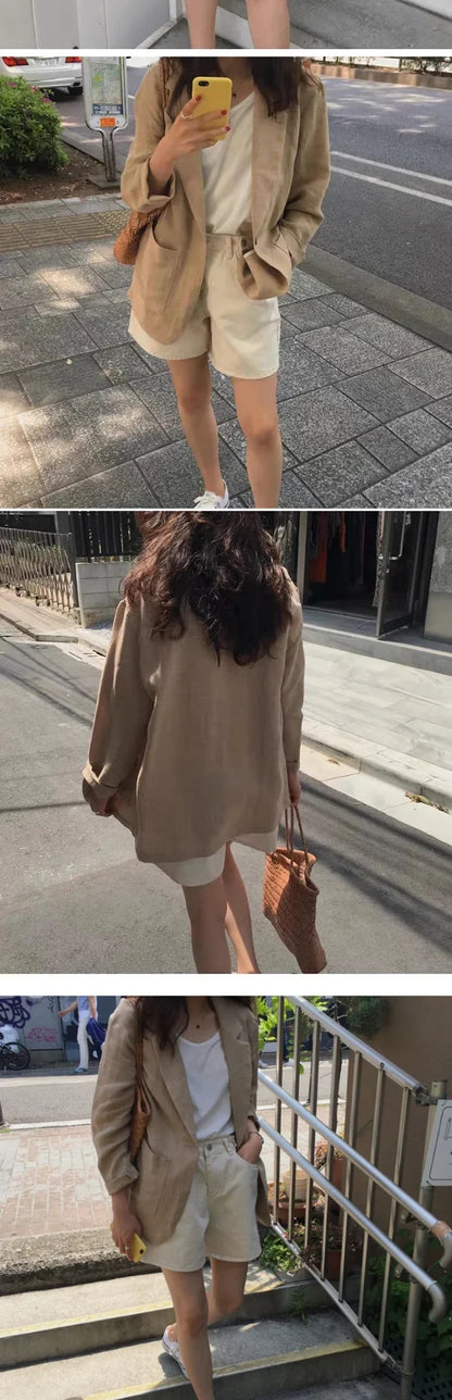 Loose Fit Summer New Style Women's  Jacket Cotton Linen Thin Material Large Size Street Style Small West Coat High End ...