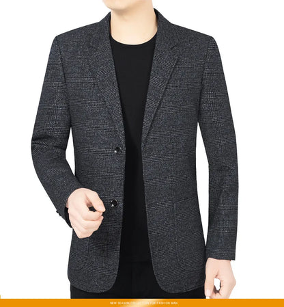 Blazer Men's Fashionable High-end Business-oriented Outdoor Gentleman's Trendy Checked Casual Wear for Hosting Weddings Blazer