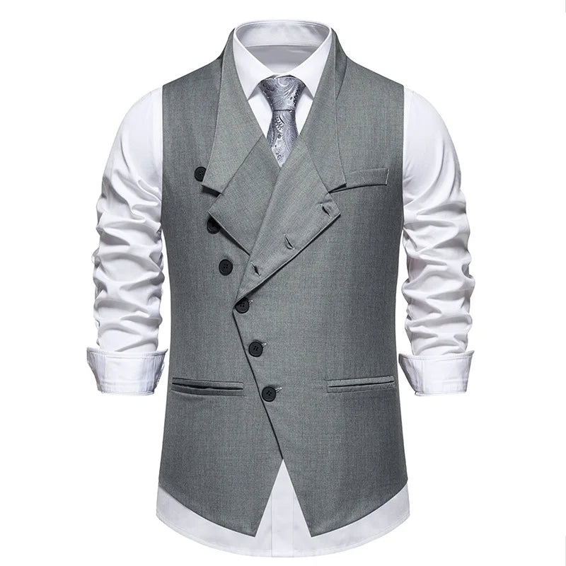 Men's Suit Vest Single Breasted Formal Waistcoat for Men Black Gray Wedding Business