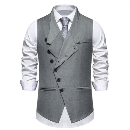 Men's Suit Vest Single Breasted Formal Waistcoat for Men Black Gray Wedding Business