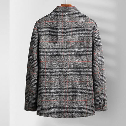 Men's Plaid Blazer Casual Business Checkered Suit Jacket