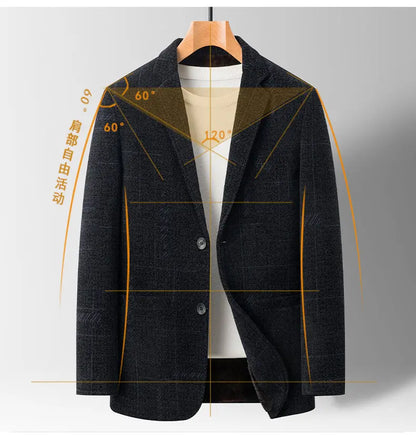 2025 Men's Casual Business Suit Coat with Fur High-Quality Fashionable Stylish Versatile Outerwear for Men