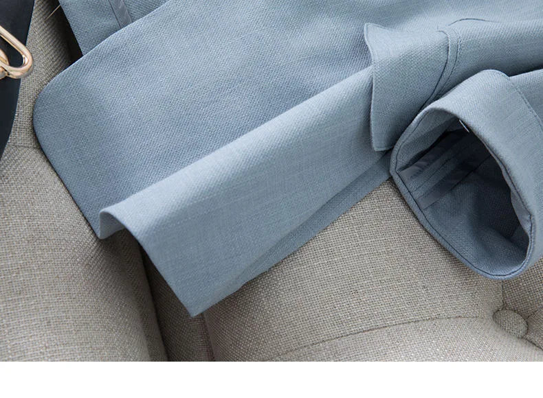 Spring Summer New Style Korean Version Silk Fashion Small Suit Jacket Women Thin Sleeve Seven Button Slim Fit Western Wear