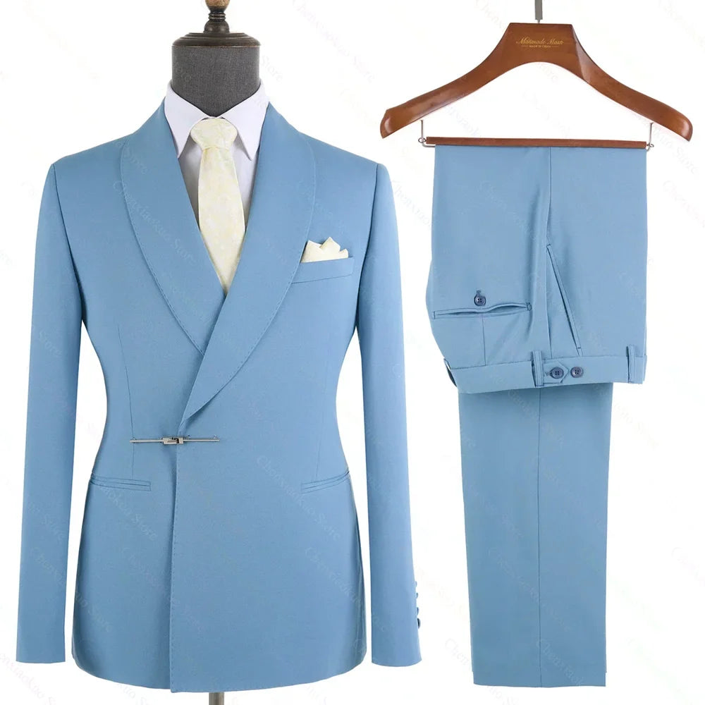 Ternos Masculino – Smoking Masculin à Revers Métalliques, Tissu Formel, Cigar Masculino