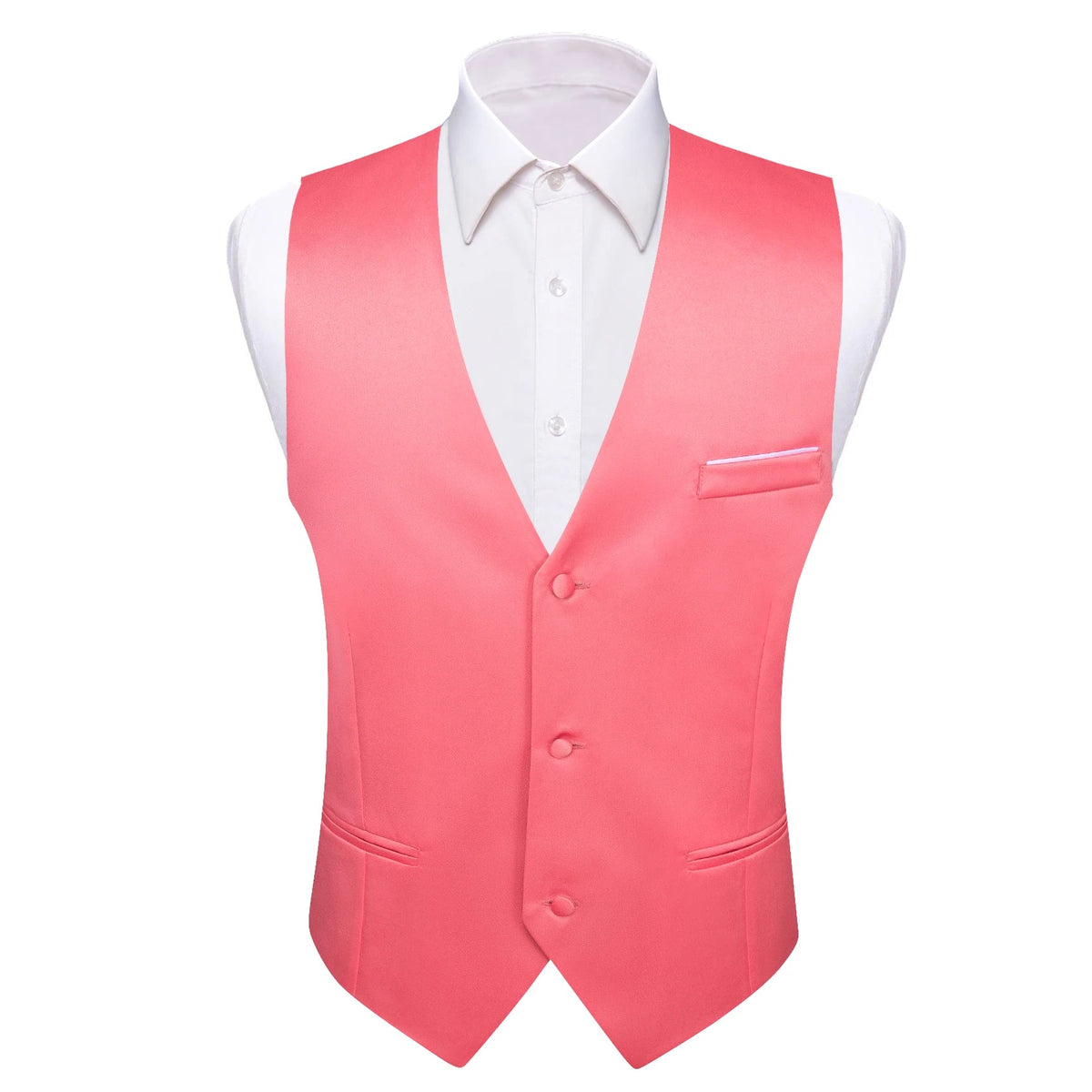 Men's Satin Vest Slim Fit Single-Breasted Waistcoat for Weddings and Formal Occasions