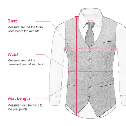 Men's Herringbone Vest – Single Breasted Waistcoat for Wedding & Formal Occasions