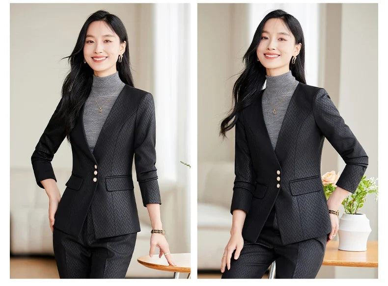 Purple Suit for Women, Professional Business Formal Suit, Jacket and Pants, New Fashion Office Work Clothes for Ladies